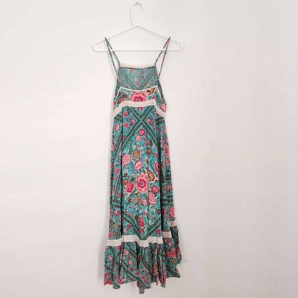 Spell Teal and Pink Floral Midi Dress ***Coming soon*** - Picture 4 of 16